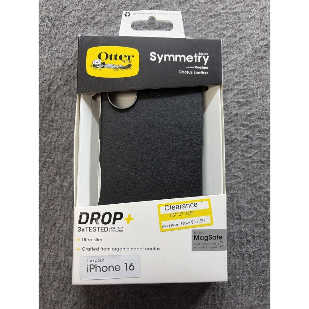 Otterbox Symmetry Series‎ Cactus Leather Material iPhone 16 - Black